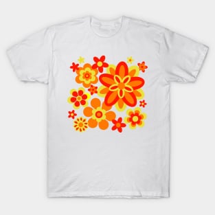 Seventies Digital Flower Pattern Var 4 in Next Years Colours T-Shirt